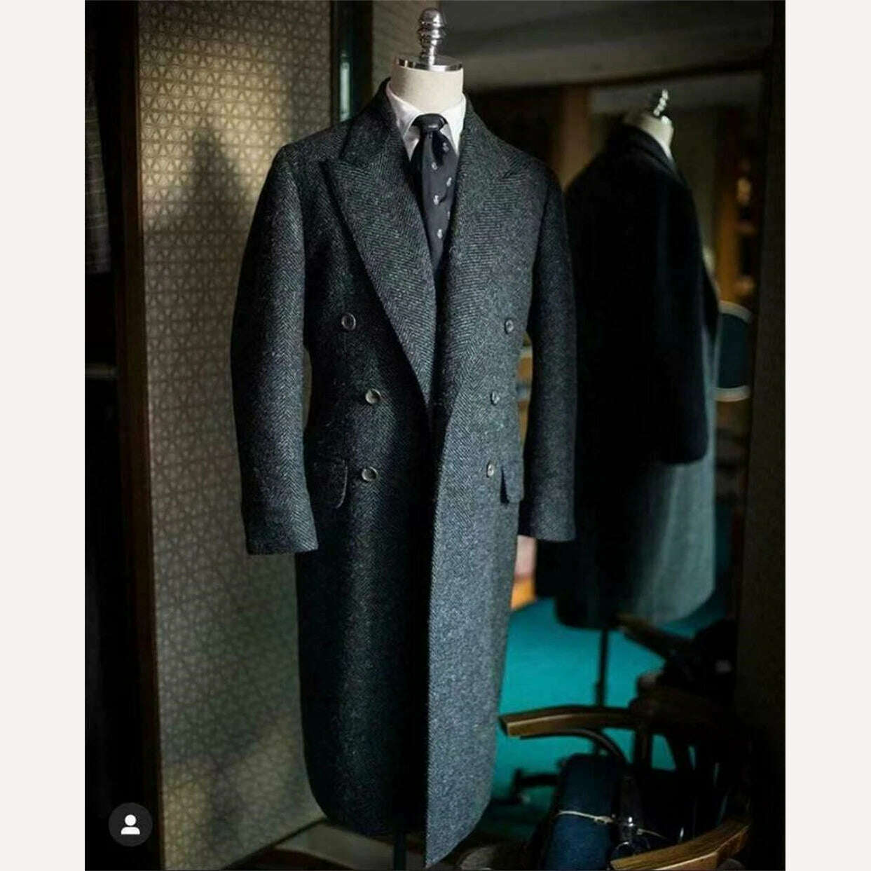 New Vintage Tweed Men's Long Jackets Business Formal Man Suit Blazer Lapel Herringbone Costume Homme Tuxedo - KIMLUD