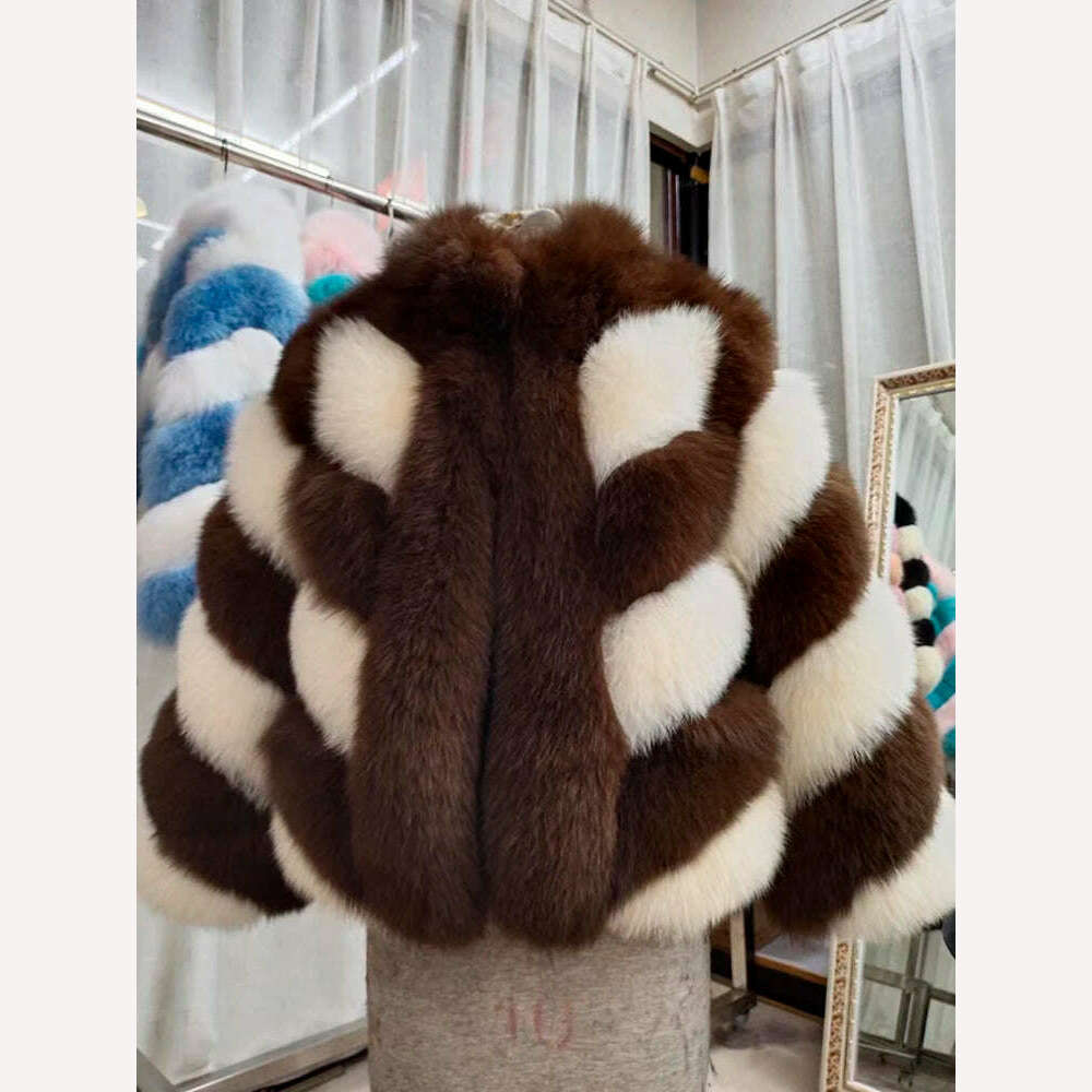 KIMLUD, New Winter Women Real Fox Fur Coat Natural Fur Jacket Big Fluffy Fox Fur Outerwear Fashion Streetwear Thick Warm Full Sleeve, KIMLUD Women's Clothes