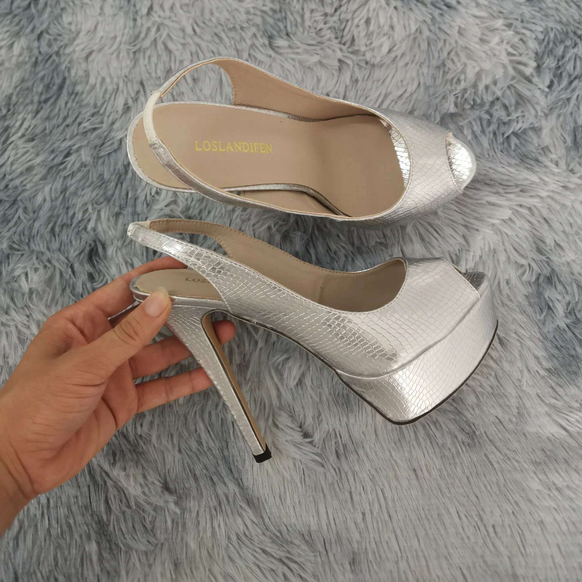 New Women Sandals 14CM Super High Heels Sexy Open Toe Platform Sandals Gladiator Party Dress Red Wedding Shoes Plus Size - KIMLUD