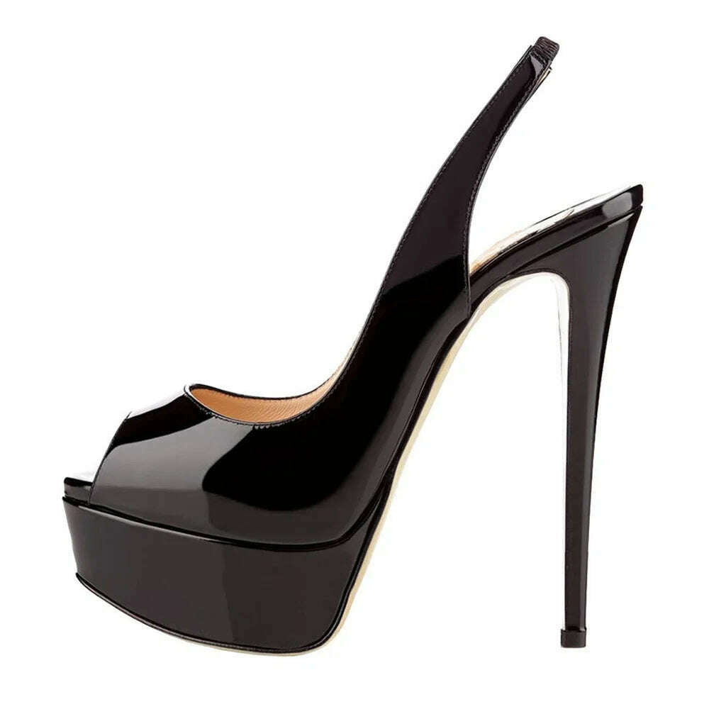 New Women Sandals 14CM Super High Heels Sexy Open Toe Platform Sandals Gladiator Party Dress Red Wedding Shoes Plus Size - KIMLUD