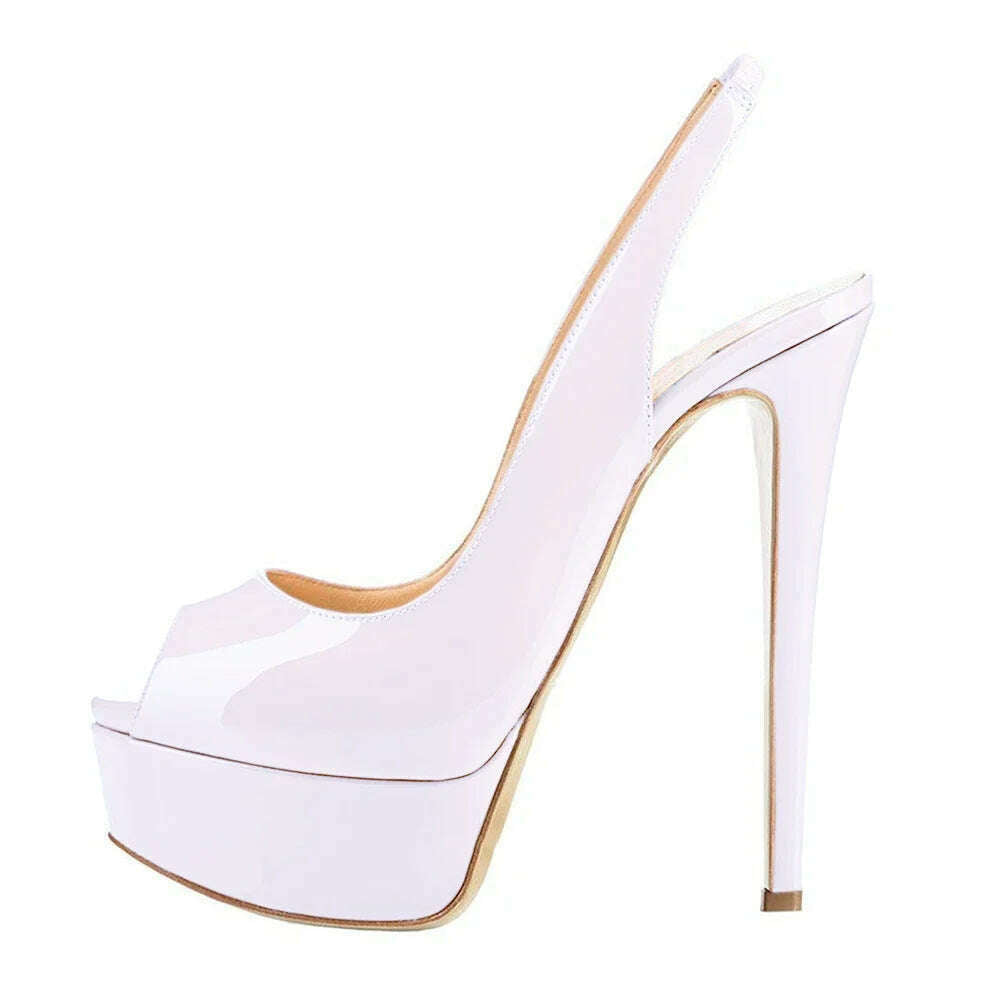 New Women Sandals 14CM Super High Heels Sexy Open Toe Platform Sandals Gladiator Party Dress Red Wedding Shoes Plus Size - KIMLUD