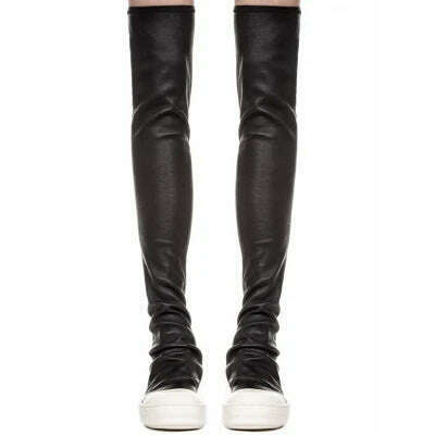 New Women Shoes Over Knee High Boots Luxury Trainers Winter Casual Brand Snow Spring Flats Shoes Black Big Size Mid-calf Boots - KIMLUD