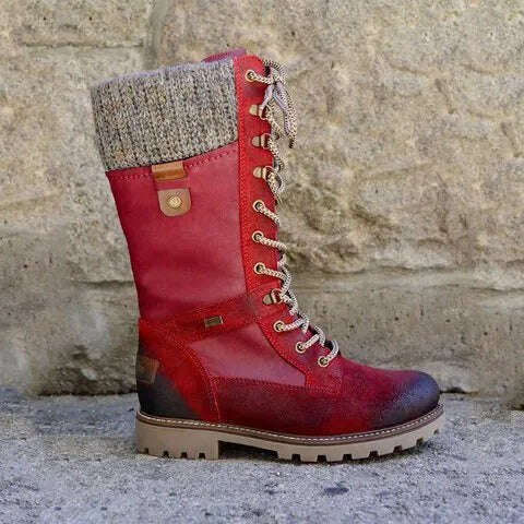 New Women&#39;s Boots Round Toe Low Heel Side Zip Mid Boots Vintage Platform Comfort Vulcanized Shoes Bota Longa Feminina - KIMLUD