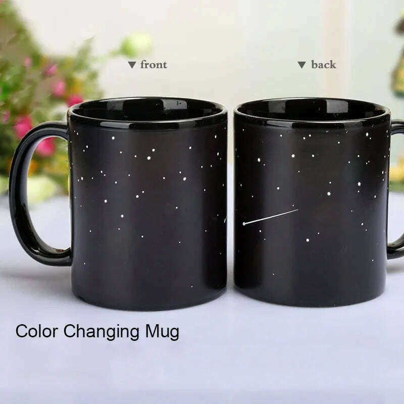 Newest Style Ceramic Cups Changing Color Mug Milk Coffee Mugs Friends Gifts Student Breakfast Cup Star Solar System Mugs, KIMLUD Women's Clothes