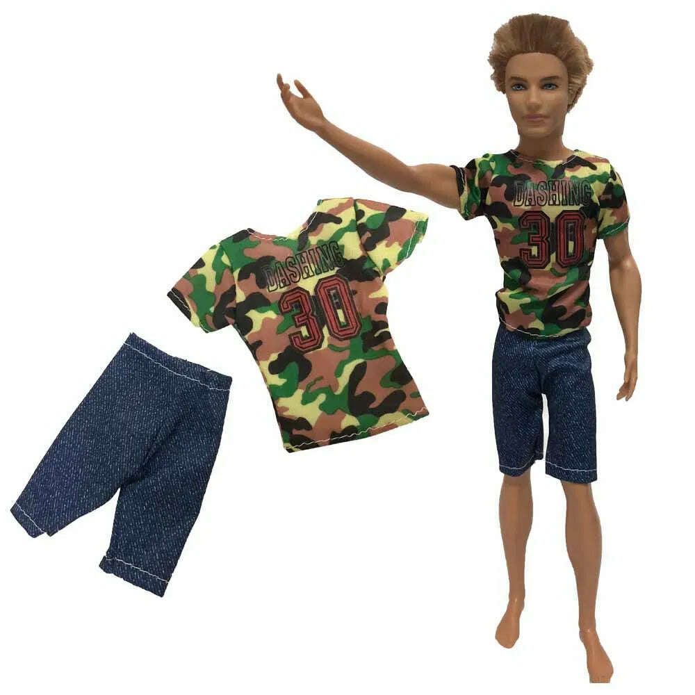 NK Mix Prince Ken Doll Clothes Fashion Suit Cool Outfit For Barbie Boy KEN Doll Accessories Presents Baby Gift DIY Toys JJ - KIMLUD