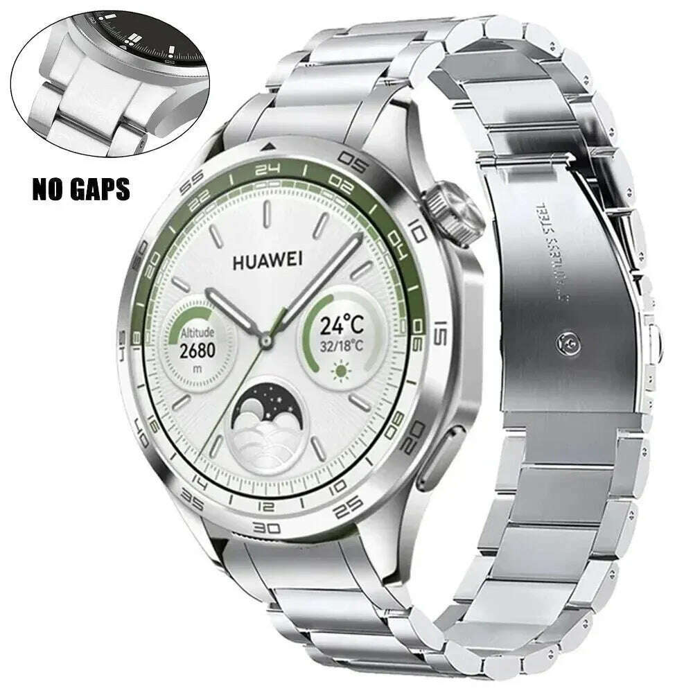 KIMLUD, No Gaps Link 22mm Bracelet Strap For HUAWEI WATCH GT 4 46 Metal Stainless Steel Band GT4 Replacement Watchband Accessories Belt, KIMLUD Womens Clothes