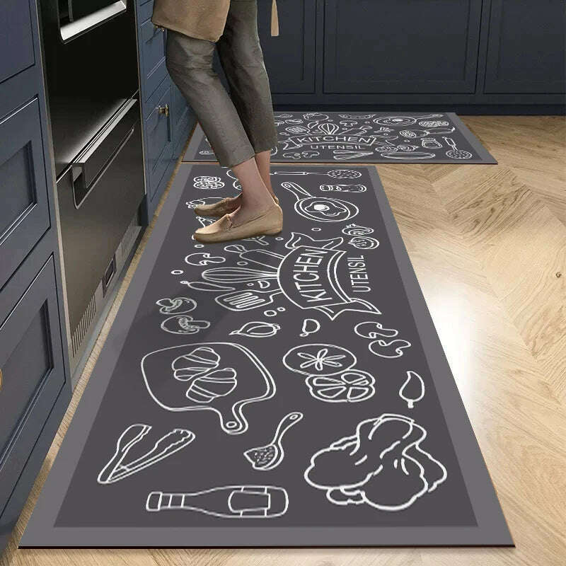 KIMLUD, Non-slip Kitchen Mat Long Rugs Crystal Velvet Carpet for Living Room Absorbent Foot Mats Bedroom Doormat Alfombra 러그 주방매트, KIMLUD Womens Clothes