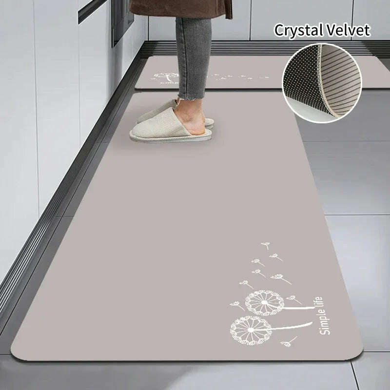 KIMLUD, Non-slip Kitchen Mat Long Rugs Crystal Velvet Carpet for Living Room Absorbent Foot Mats Bedroom Doormat Alfombra 러그 주방매트, Kitchen Mat S5 / L  40x120cm 1pc, KIMLUD Womens Clothes