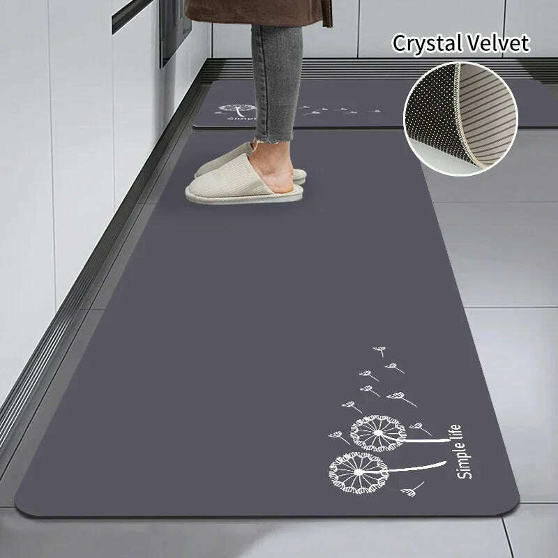 KIMLUD, Non-slip Kitchen Mat Long Rugs Crystal Velvet Carpet for Living Room Absorbent Foot Mats Bedroom Doormat Alfombra 러그 주방매트, Kitchen Mat S6 / L  40x120cm 1pc, KIMLUD Womens Clothes