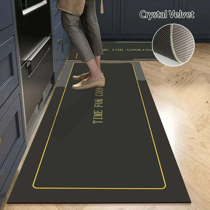 KIMLUD, Non-slip Kitchen Mat Long Rugs Crystal Velvet Carpet for Living Room Absorbent Foot Mats Bedroom Doormat Alfombra 러그 주방매트, Kitchen Mat S21 / XL  50x160cm 1pc, KIMLUD Womens Clothes