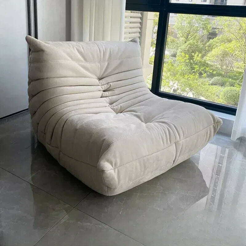 KIMLUD, Nordic Casual Lounging Sofa Recliner Living Room Creative Recliner Suede/Sufiber Leather / 3D Knitting + Sponge, KIMLUD Womens Clothes