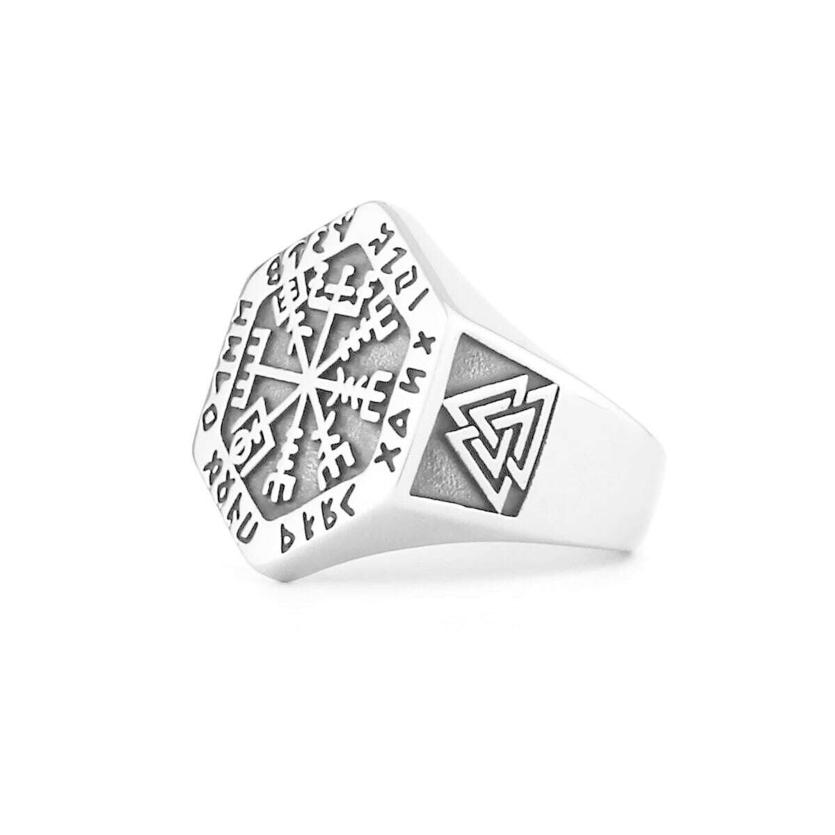 KIMLUD, Nordic Celtics Knotwork Viking Tree of Life Yggdrasil Ring For Men Vintage Stainless Steel Viking Ring Amulet Jewelry Gift, 7 / Chocolate Color / China, KIMLUD Women's Clothes