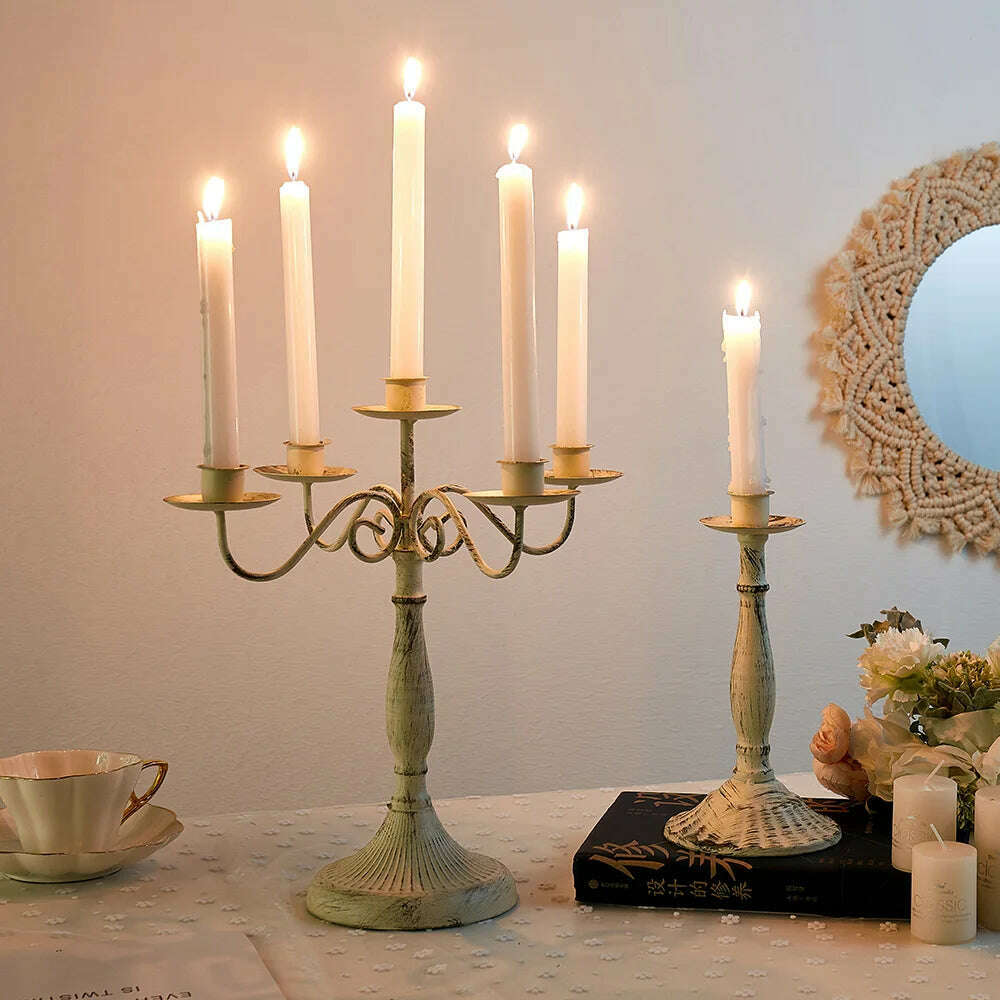 Nordic Creative Metal Candle Holder Candlestick Centerpieces Road Lead Candelabra Centerpieces Wedding Christmas Decor Love Gift - KIMLUD