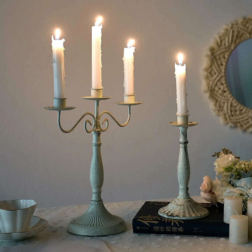 Nordic Creative Metal Candle Holder Candlestick Centerpieces Road Lead Candelabra Centerpieces Wedding Christmas Decor Love Gift - KIMLUD