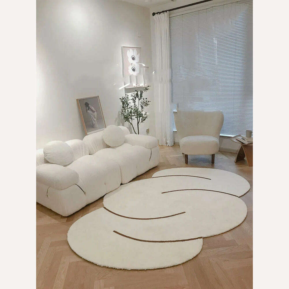 KIMLUD, Nordic Irregular Concise Living Room Carpet Decor Bedroom Rug Modern Bedside Coffee Table Floor Mat Girls Room Lovely Mat, KIMLUD Womens Clothes