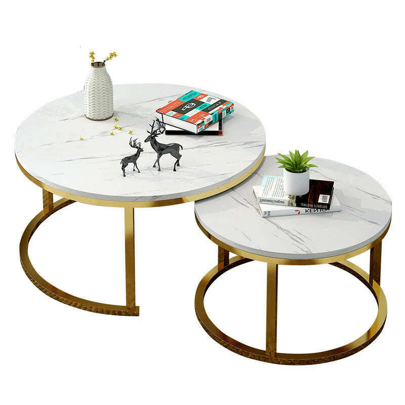 KIMLUD, Nordic Living Room Coffee Table Writing Luxury Round Side Coffee Table Living Room Furniture Meubles De Salon Home Furniture, KIMLUD Womens Clothes