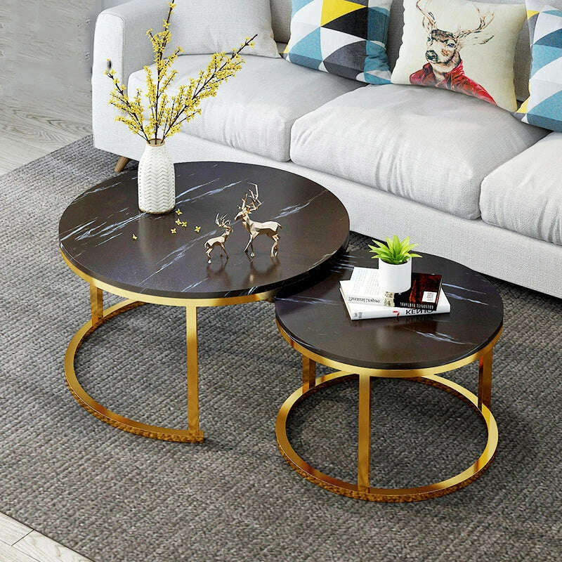 KIMLUD, Nordic Living Room Coffee Table Writing Luxury Round Side Coffee Table Living Room Furniture Meubles De Salon Home Furniture, KIMLUD Womens Clothes