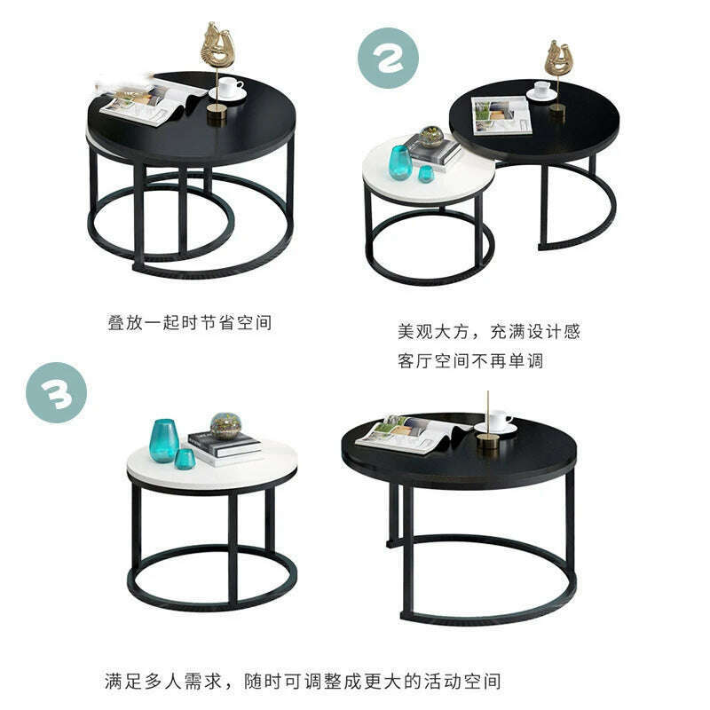 KIMLUD, Nordic Living Room Coffee Table Writing Luxury Round Side Coffee Table Living Room Furniture Meubles De Salon Home Furniture, KIMLUD Womens Clothes