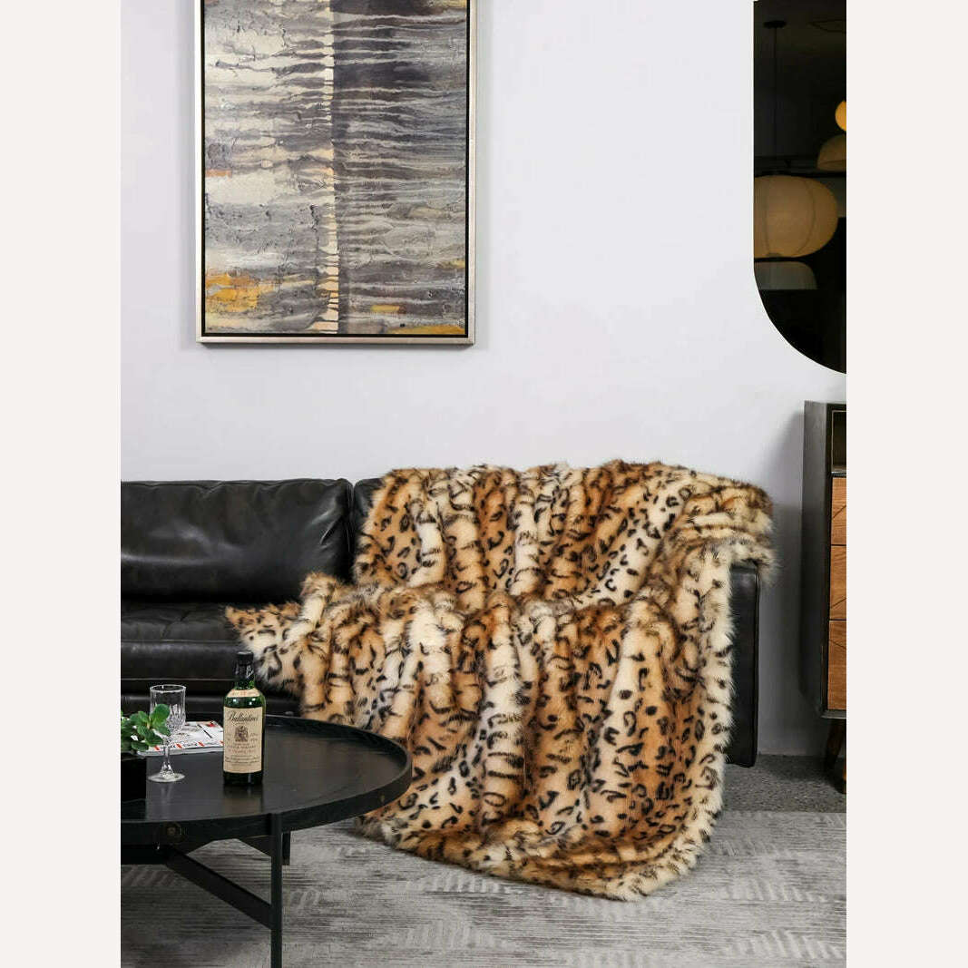 Nordic Super Soft Shaggy Faux Fur Blanket Luxury home Decorative Winter Warm Plush Thick Blankets  For Bed Sofa Couch 150*200cm, FT006 / 127x150cm, KIMLUD Women's Clothes