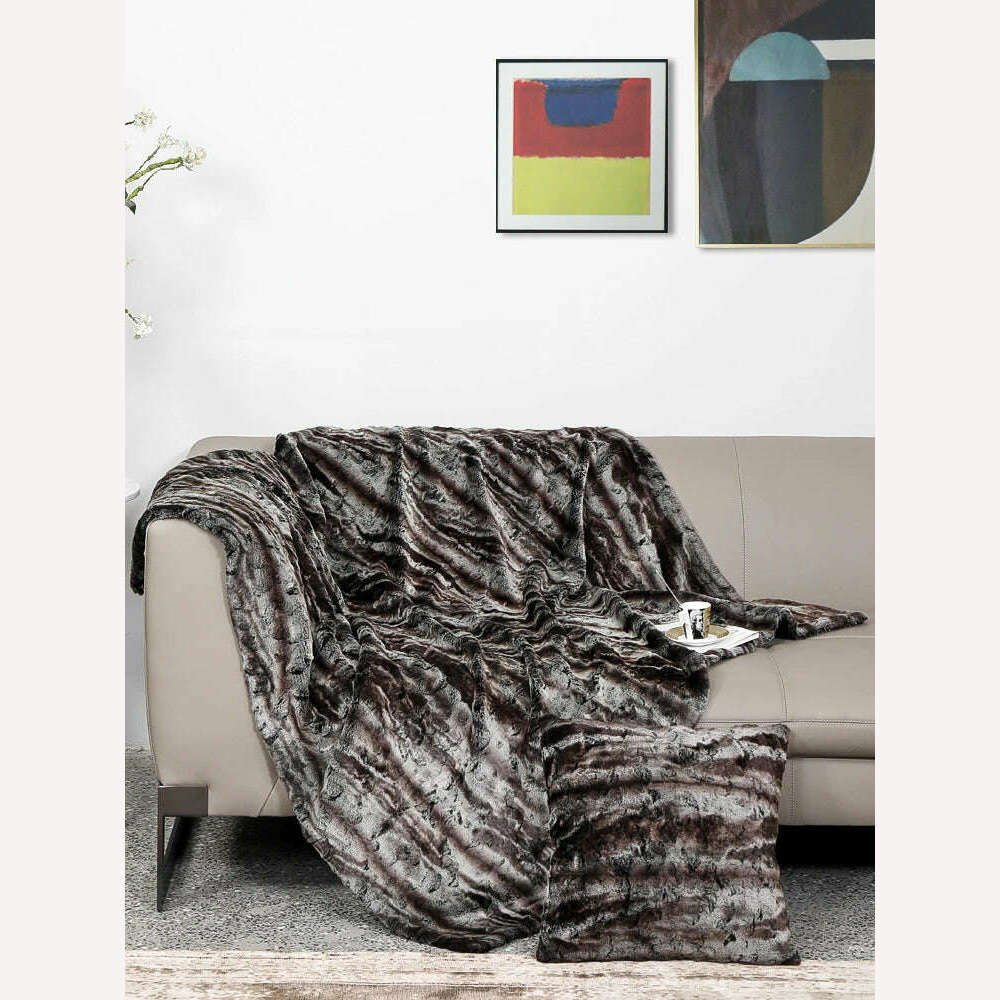 Nordic Super Soft Shaggy Faux Fur Blanket Luxury home Decorative Winter Warm Plush Thick Blankets  For Bed Sofa Couch 150*200cm, FT011 / 127x150cm, KIMLUD Women's Clothes