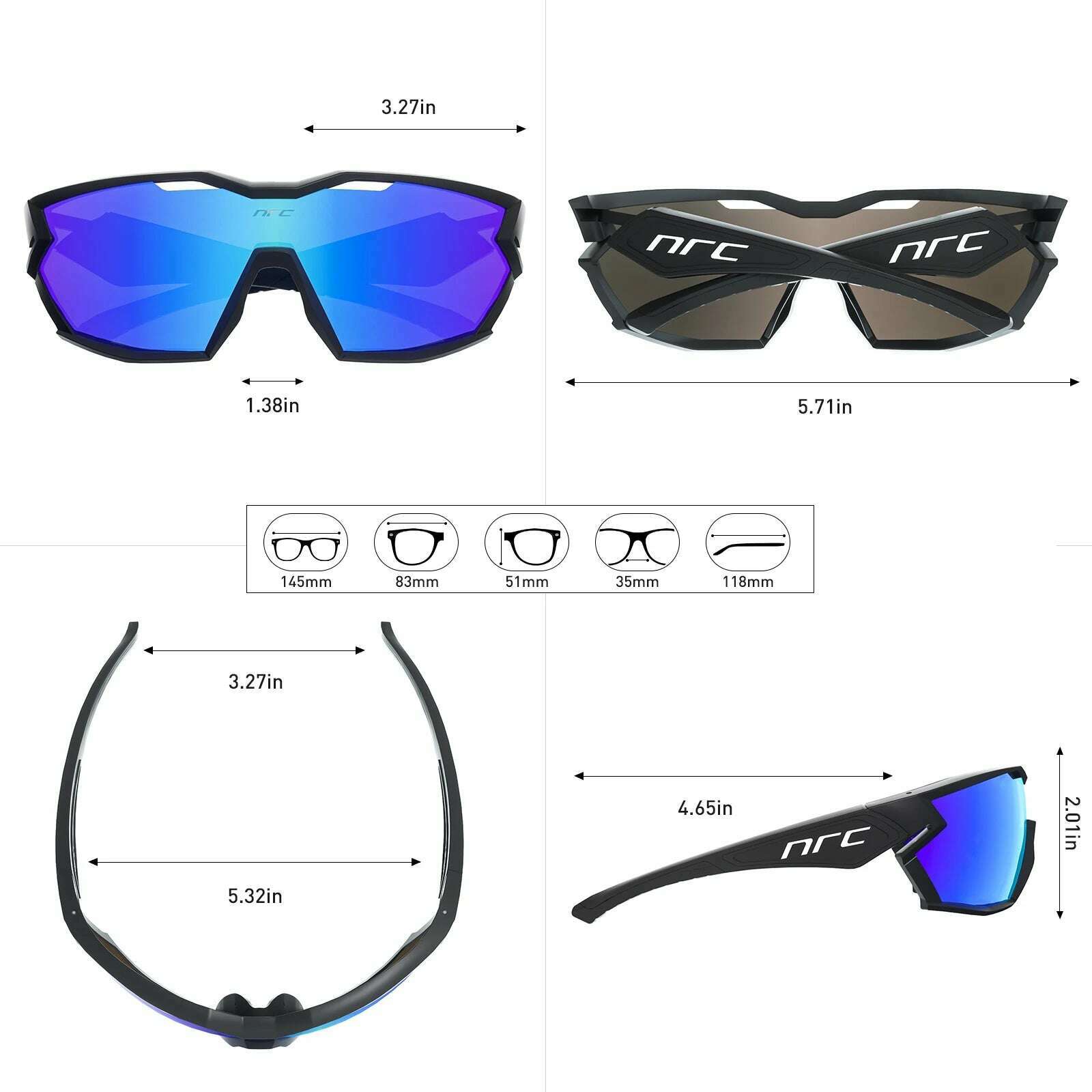 NRC Cycling Sunglasses Woman Bike Goggles Man 1 lens Cycling Glasses Outdoor UV400 Sports Bicycle Eyewear Sunglasses Eyepieces - KIMLUD