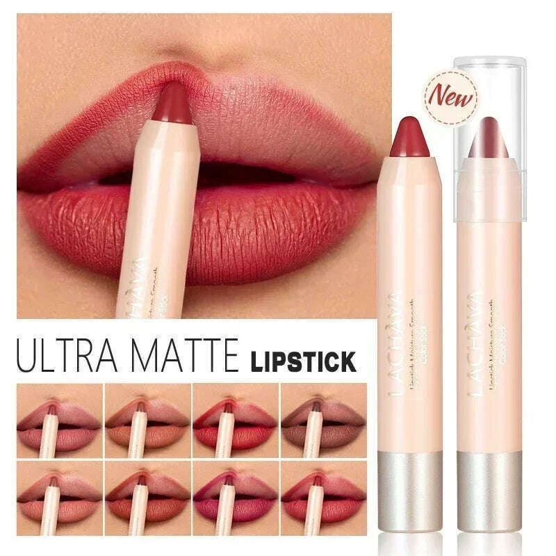 Nude Brown Lipliner Pen Waterproof Sexy Red Matte Contour Tint Lipstick Lasting Non-stick Cup Lipliner Pen Lips Makeup Cosmetic - KIMLUD