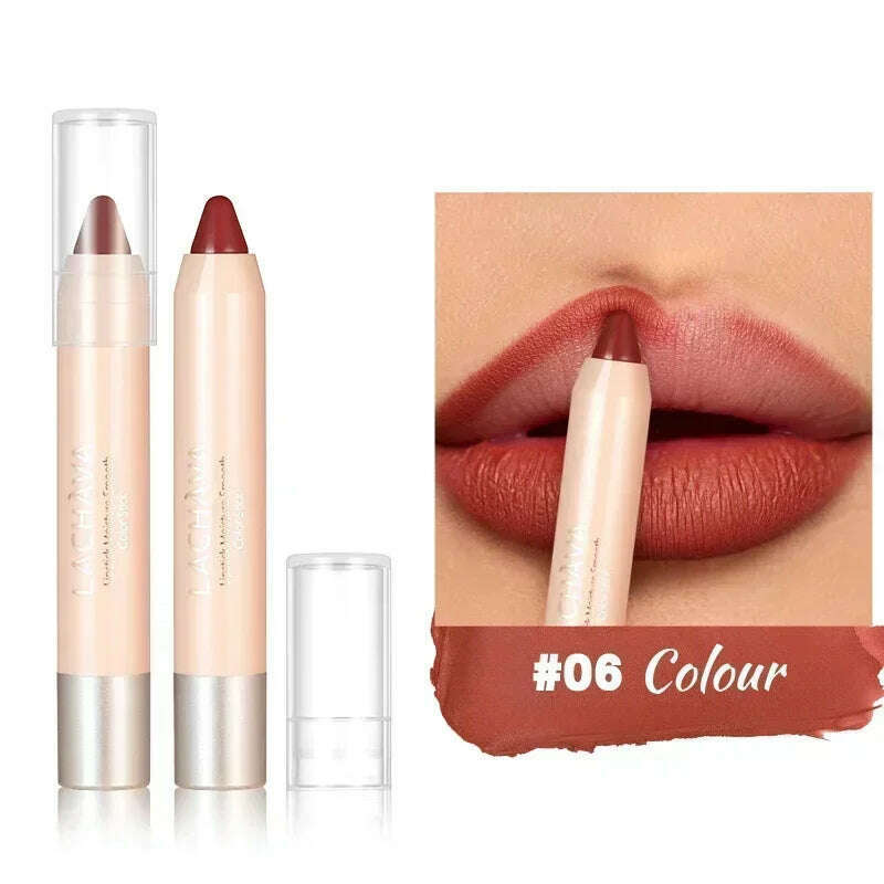 KIMLUD, Nude Brown Lipliner Pen Waterproof Sexy Red Matte Contour Tint Lipstick Lasting Non-stick Cup Lipliner Pen Lips Makeup Cosmetic, A06, KIMLUD Womens Clothes