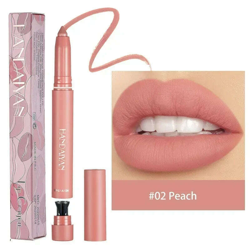 Nude Brown Lipliner Pen Waterproof Sexy Red Matte Contour Tint Lipstick Lasting Non-stick Cup Lipliner Pen Lips Makeup Cosmetic - KIMLUD