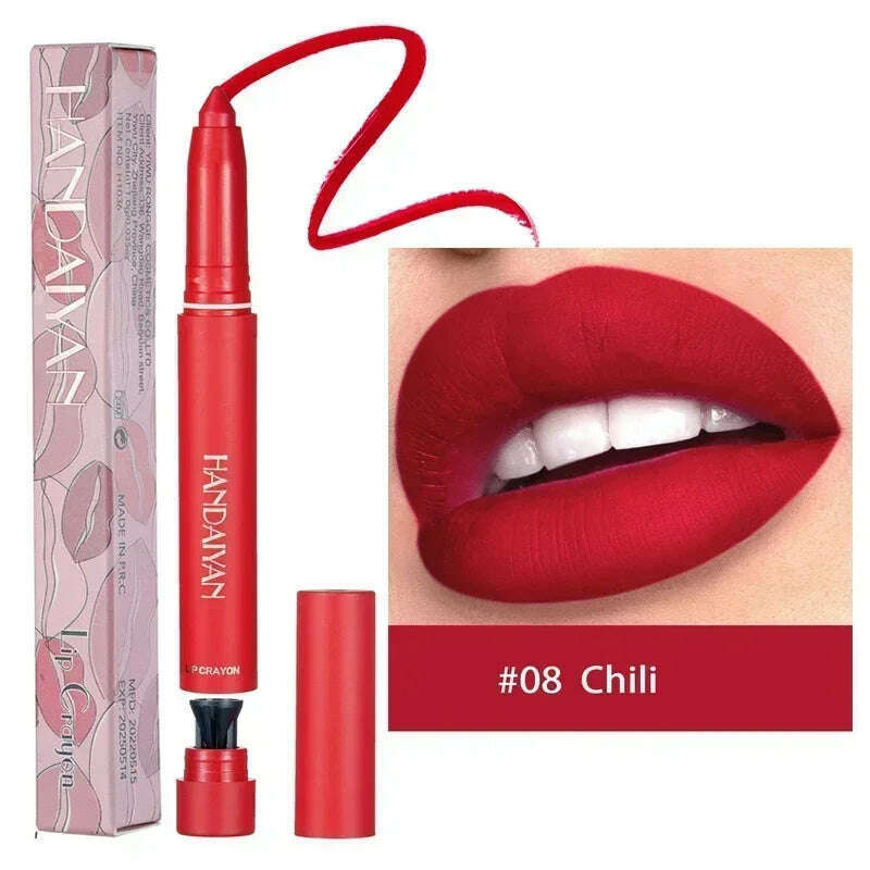 Nude Brown Lipliner Pen Waterproof Sexy Red Matte Contour Tint Lipstick Lasting Non-stick Cup Lipliner Pen Lips Makeup Cosmetic - KIMLUD