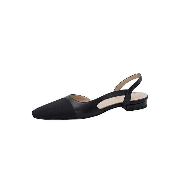 33-43 Women Real Leather Shoes Luxury Brand Designer Mix-color Slingback High Heeled Pumps Ladies Spring Summer Sandals - KIMLUD