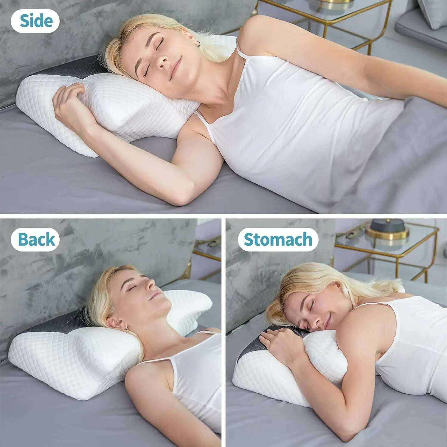 KIMLUD, Odorless Orthopedic Pillow For Neck And Shoulder Pain Memory Foam Neck Pillow Ergonomic Sleeping Cervical Pillow, KIMLUD Womens Clothes