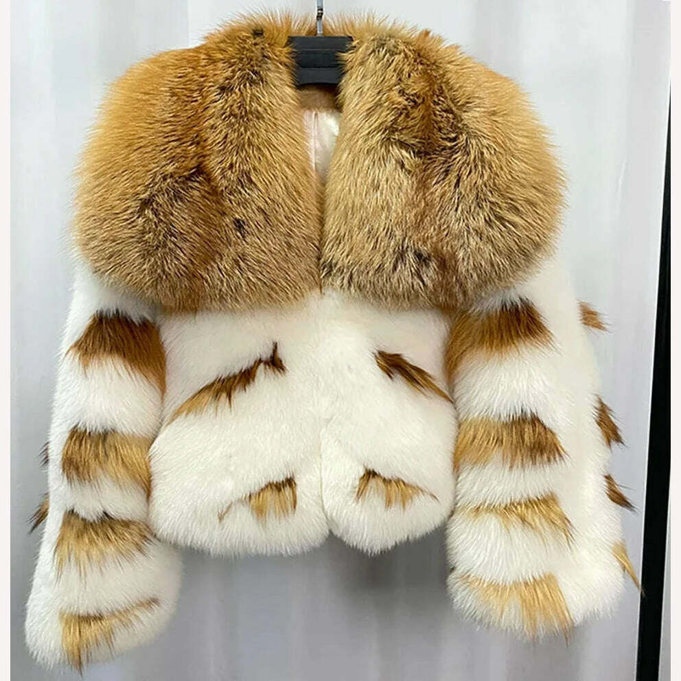 KIMLUD, OFURTEBUY Natural Real Fox Fur Coat Women Fur Coat For Women Warm Luxury Winter Jacket Women Promotion Female Vest Plus Size, 1 / S bust 95cm, KIMLUD Womens Clothes