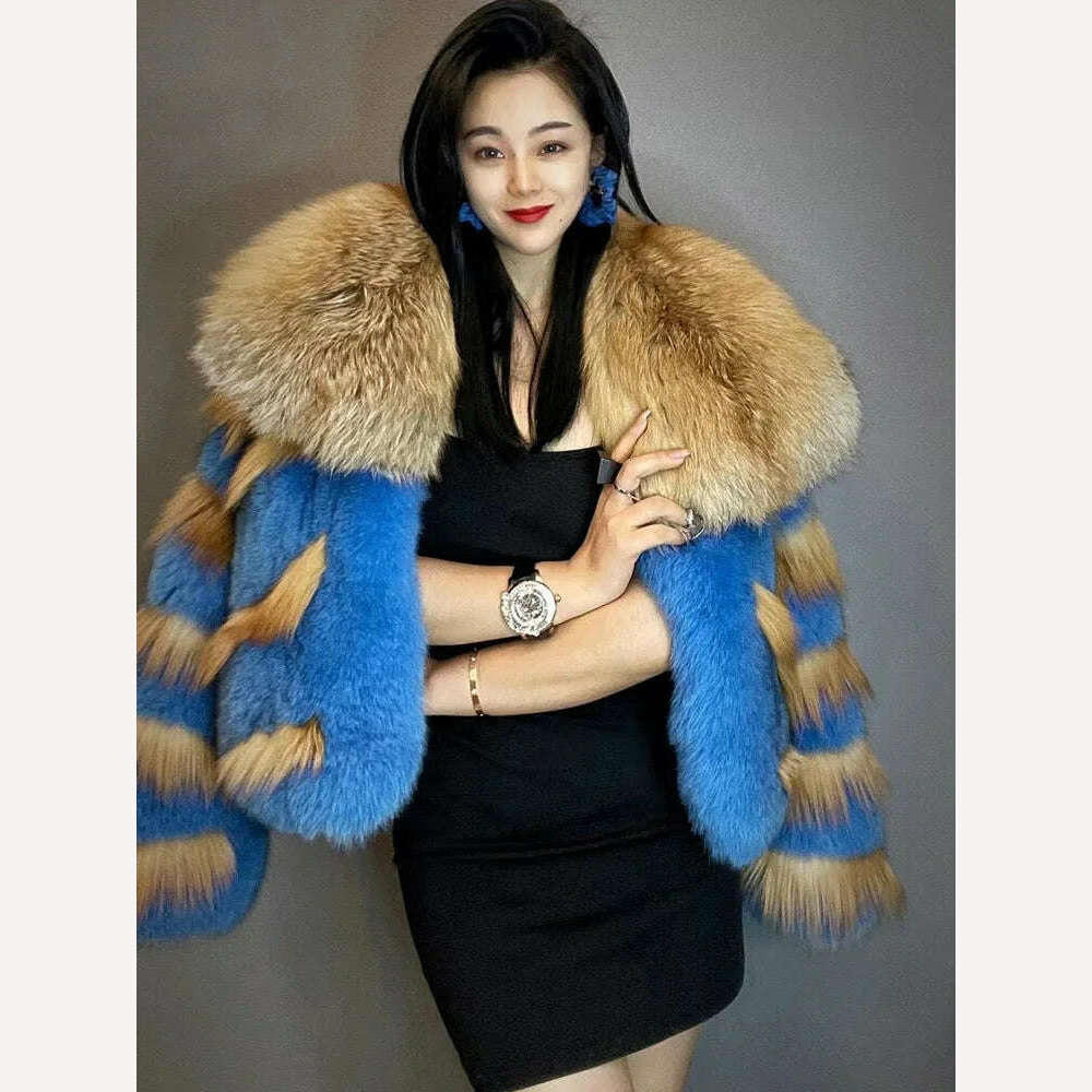KIMLUD, OFURTEBUY Natural Real Fox Fur Coat Women Fur Coat For Women Warm Luxury Winter Jacket Women Promotion Female Vest Plus Size, KIMLUD Womens Clothes