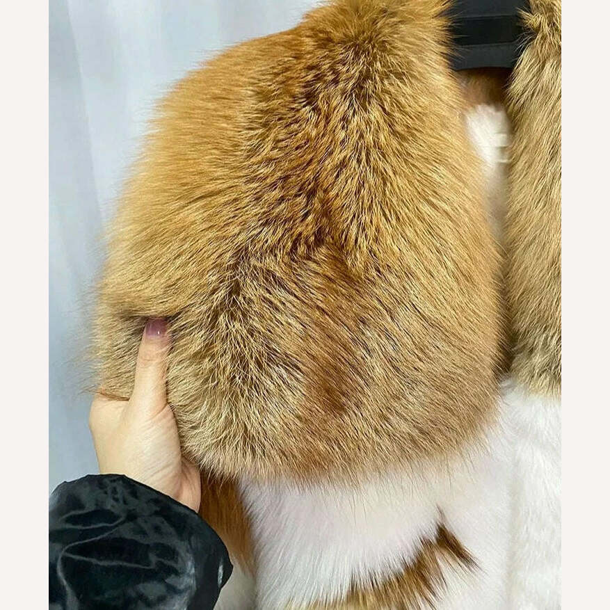KIMLUD, OFURTEBUY Natural Real Fox Fur Coat Women Fur Coat For Women Warm Luxury Winter Jacket Women Promotion Female Vest Plus Size, KIMLUD Womens Clothes