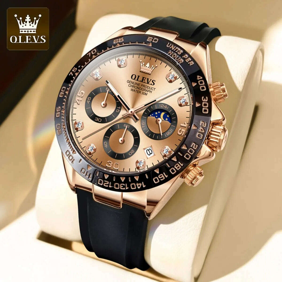 OLEVS Luxury Men Watch Quartz Man Watches Waterproof Luminous Top Brand Watch for Men Date Chronograph Sport Wristwatch - KIMLUD