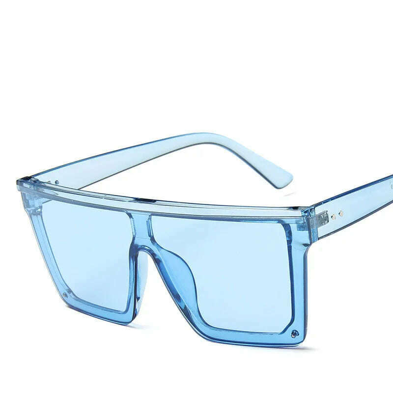 KIMLUD, OLOPKY 2022 Oversized Square Sunglasses Women Vintage Big Frame Women Sun Glasses Fashion Shades for Women/Men Gafas De Sol, T-BlueBlue / Free cloth, KIMLUD Women's Clothes