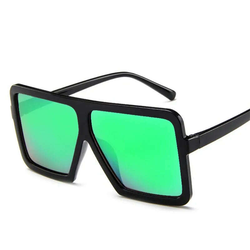 OLOPKY 2022 Square Women Sunglasses Brand Designer Luxury Glasses Women/Men Oversized Eyewear Women Vintage Gafas De Sol Mujer, Black Green, KIMLUD Women's Clothes