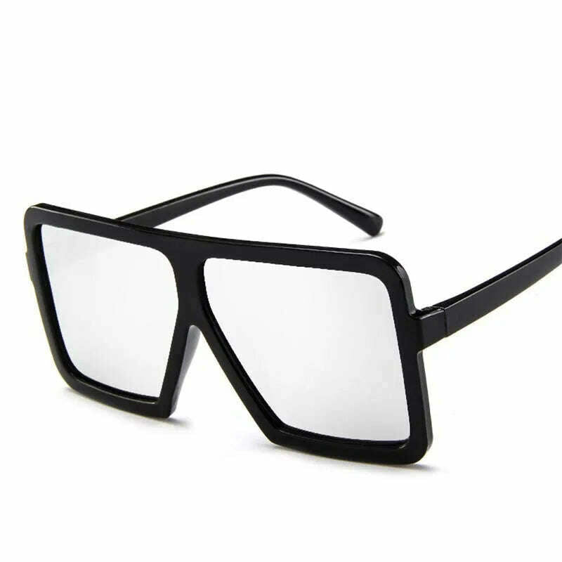 OLOPKY 2022 Square Women Sunglasses Brand Designer Luxury Glasses Women/Men Oversized Eyewear Women Vintage Gafas De Sol Mujer, Black White, KIMLUD Women's Clothes
