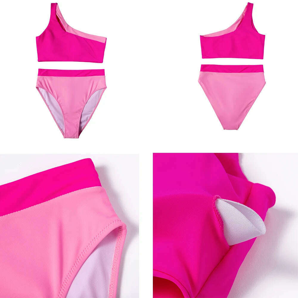 KIMLUD, One Shoulder Bikini Women Swimsuit Push Up Swimwear Female Solid Bathing Suits Summer Beachwear Micro Bikini Set Woman 2023, KIMLUD Womens Clothes