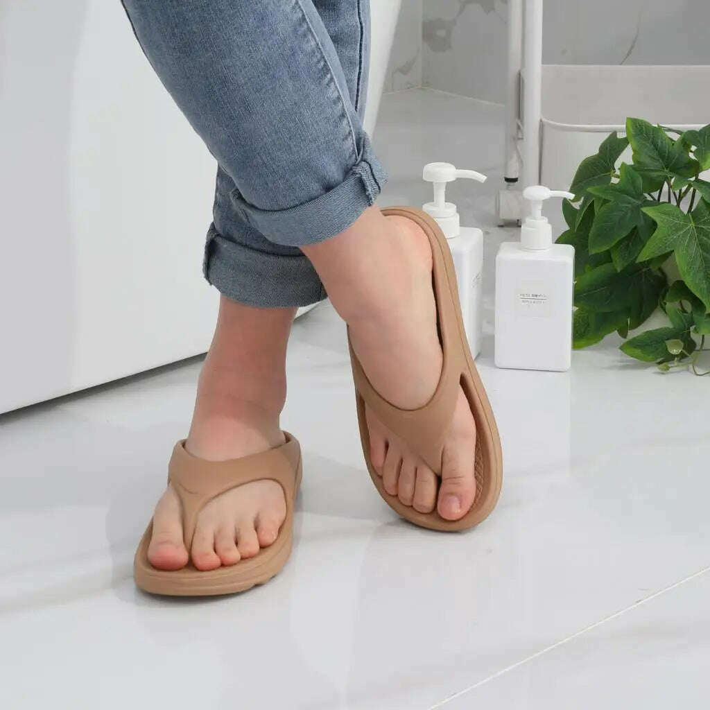 Orthopedic Sandals for Women Fashionable Beach Flip Flop Summer Outdoor Soft Sandals with Arch Support Home Bathroom Slides - KIMLUD