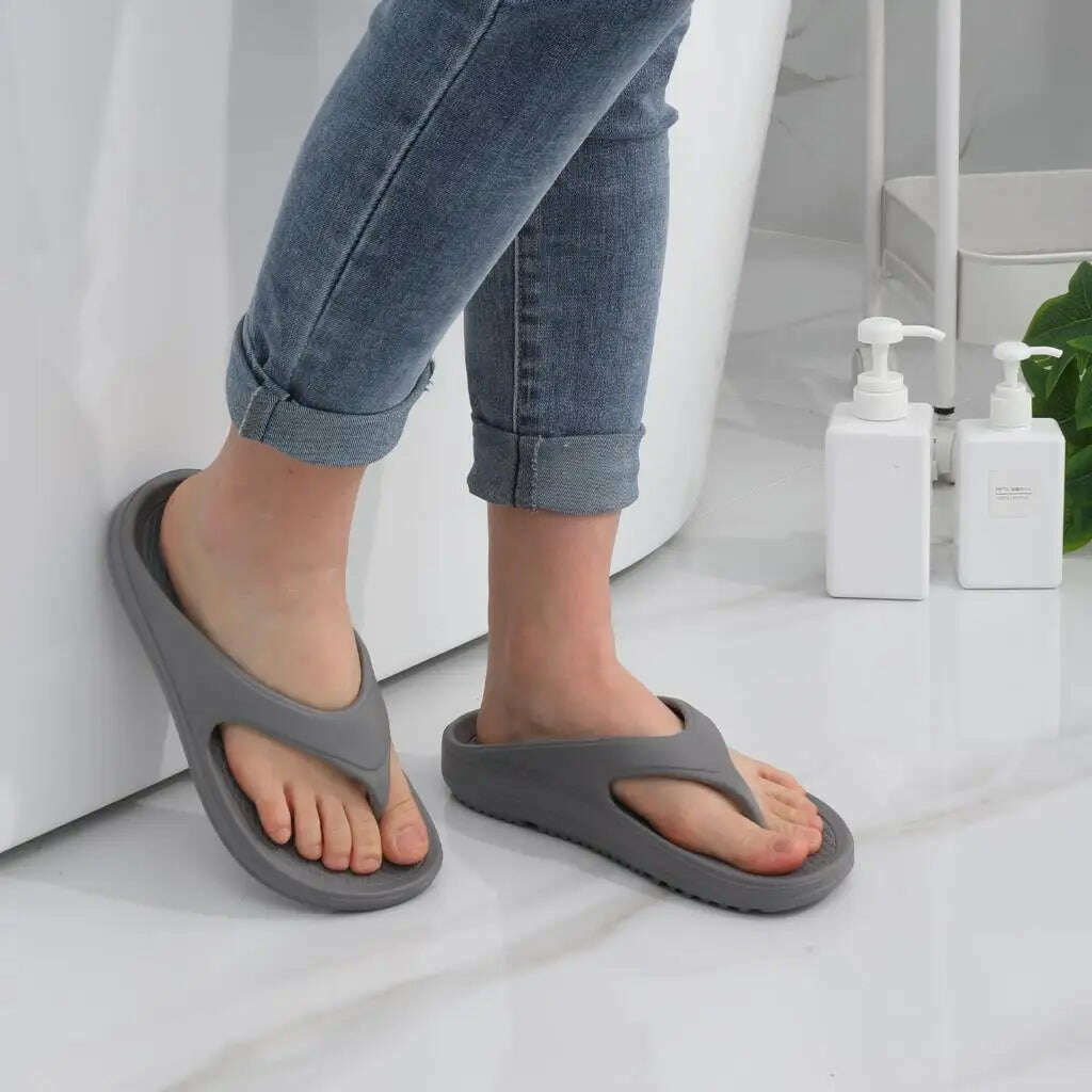 Orthopedic Sandals for Women Fashionable Beach Flip Flop Summer Outdoor Soft Sandals with Arch Support Home Bathroom Slides - KIMLUD