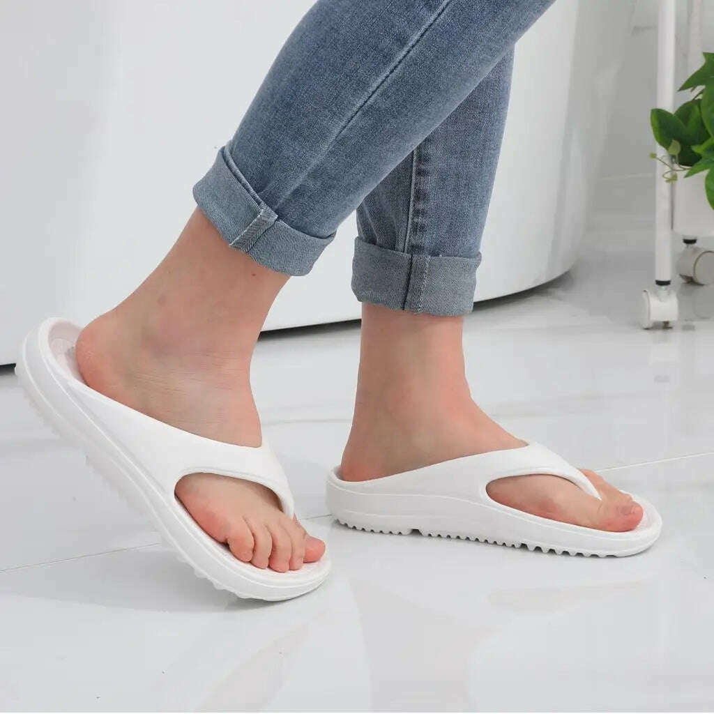 Orthopedic Sandals for Women Fashionable Beach Flip Flop Summer Outdoor Soft Sandals with Arch Support Home Bathroom Slides - KIMLUD