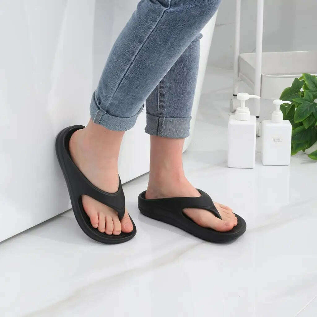 Orthopedic Sandals for Women Fashionable Beach Flip Flop Summer Outdoor Soft Sandals with Arch Support Home Bathroom Slides - KIMLUD