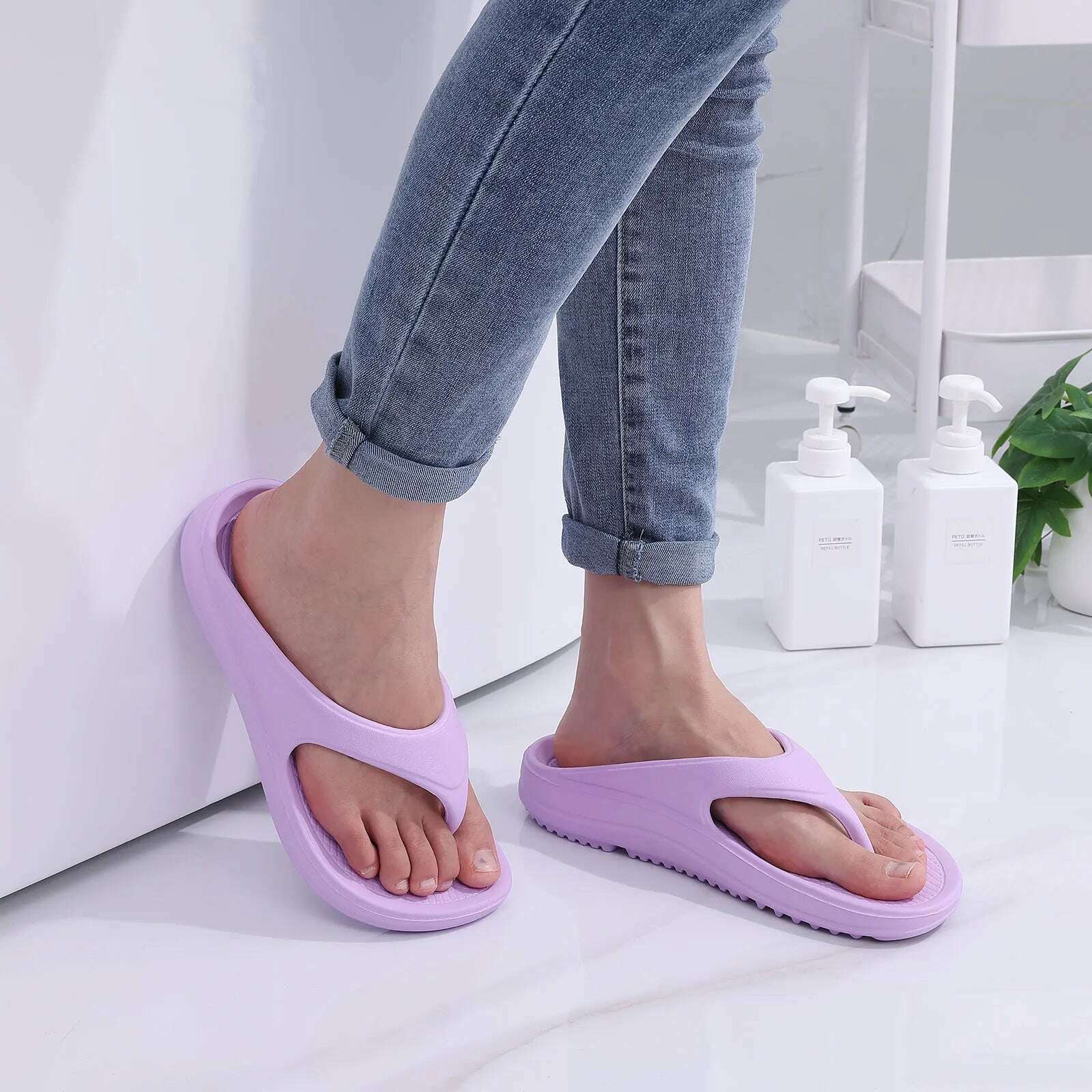 Orthopedic Sandals for Women Fashionable Beach Flip Flop Summer Outdoor Soft Sandals with Arch Support Home Bathroom Slides - KIMLUD