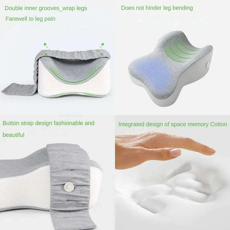 Orthopedic Slow Rebound Memory Cotton Clamp Leg Pillow Maternity Foot Pillow Strap Adjustable Side Sleeping Knee Leg Pillow - KIMLUD