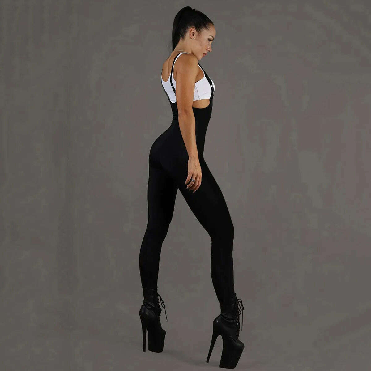 Oshoplive Solid Color Wrap Spaghetti-Neck Backless Jump Suits for Women Going Out Backless Fitness Sexy Sports Ladies Jumpsuits - KIMLUD