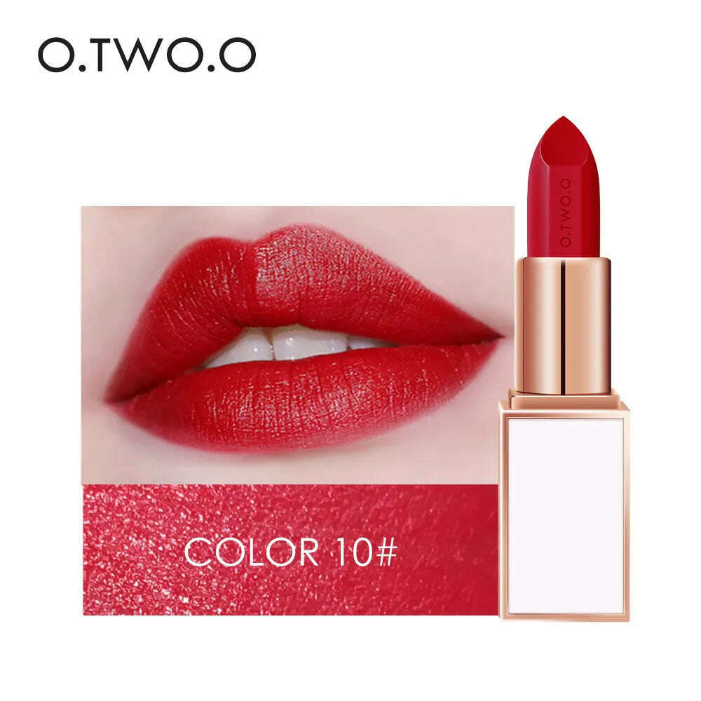 KIMLUD, O.TWO.O shimmer glitter lipstick cream 20 colors velvet matte lipstick pen waterproof long lasting sexy red lip stick OT044, KIMLUD Womens Clothes