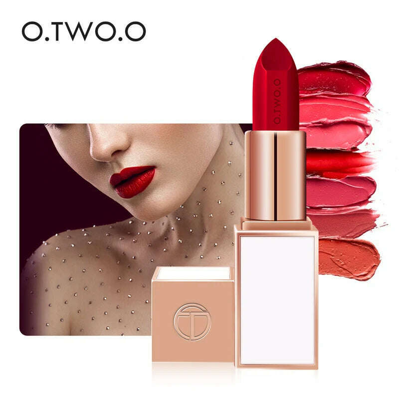 KIMLUD, O.TWO.O shimmer glitter lipstick cream 20 colors velvet matte lipstick pen waterproof long lasting sexy red lip stick OT044, KIMLUD Womens Clothes