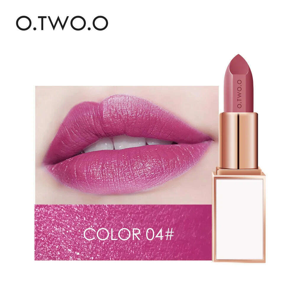 KIMLUD, O.TWO.O shimmer glitter lipstick cream 20 colors velvet matte lipstick pen waterproof long lasting sexy red lip stick OT044, KIMLUD Womens Clothes