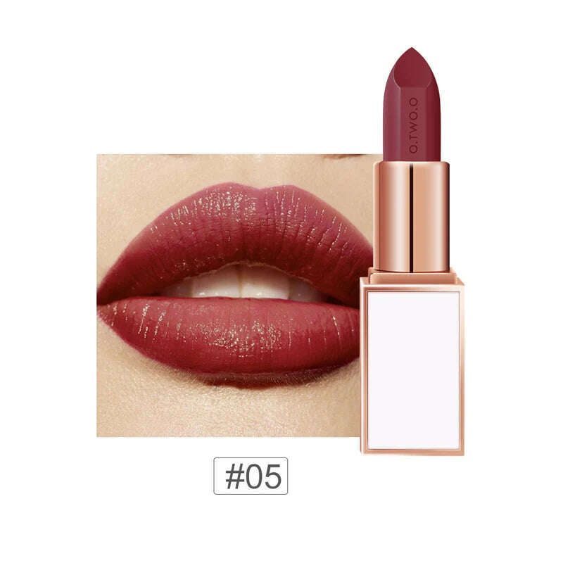 KIMLUD, O.TWO.O shimmer glitter lipstick cream 20 colors velvet matte lipstick pen waterproof long lasting sexy red lip stick OT044, 05, KIMLUD Womens Clothes